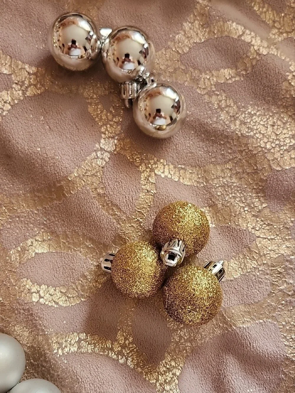 4/$20 Festive Gold & Silver Holiday Ornament Set